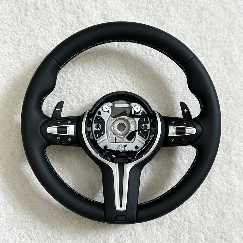Leather for BMW M3 M5 F10 F11 F12 F13 F15 F20 F21 F22 F25 F30 F31 F32 F33 F34 F35 F36 E71 E90 M Logo Steering Wheel Assembly