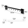 Yamazaki Tower Film Kitchen Tool Bar with x D7 x Can Also Store Pot Easy Model 10413 Hooks, Hooks, W55, Black, W55.1 H10cm, Lids, Installation,