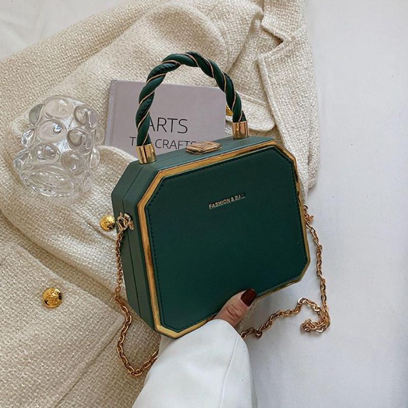 

Сумка на ланцюжку Senior Sense of Ladies Hundred з нішевим дизайном Sense Box Bag Багатофункціональні сумки через плече для походів по магазинах зелений