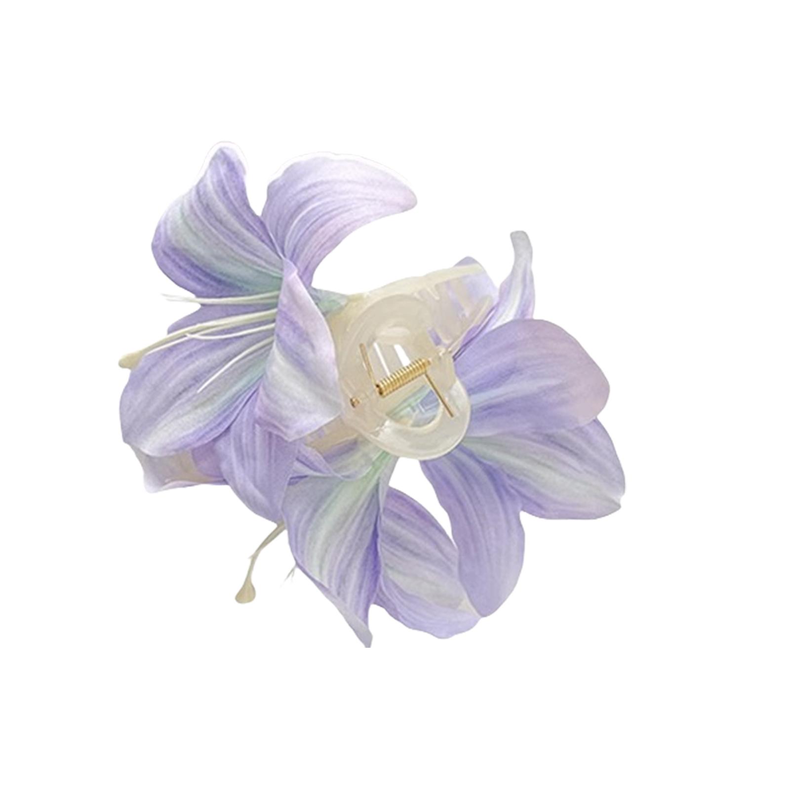 

Flower Hair Clip Beautiful Floral Design Hair Claw for Women Trendy Hair Accessories Flower Decoration Hair Styling Tool фиолетовый