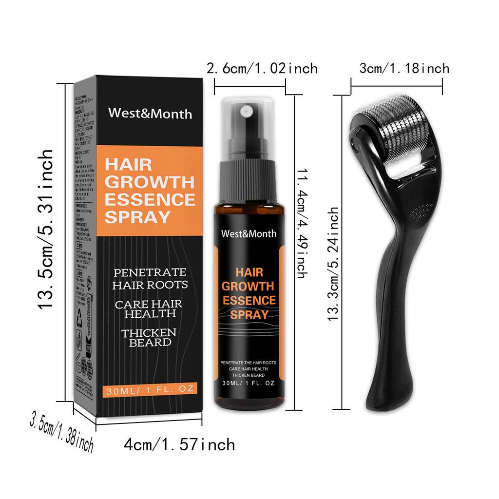 Siero Capelli Anti-Caduta con Polygonum Multiflorum & Zenzero, Spray per la Crescita dei Capelli per Capelli più Folti & Cura della Linea dei Capelli