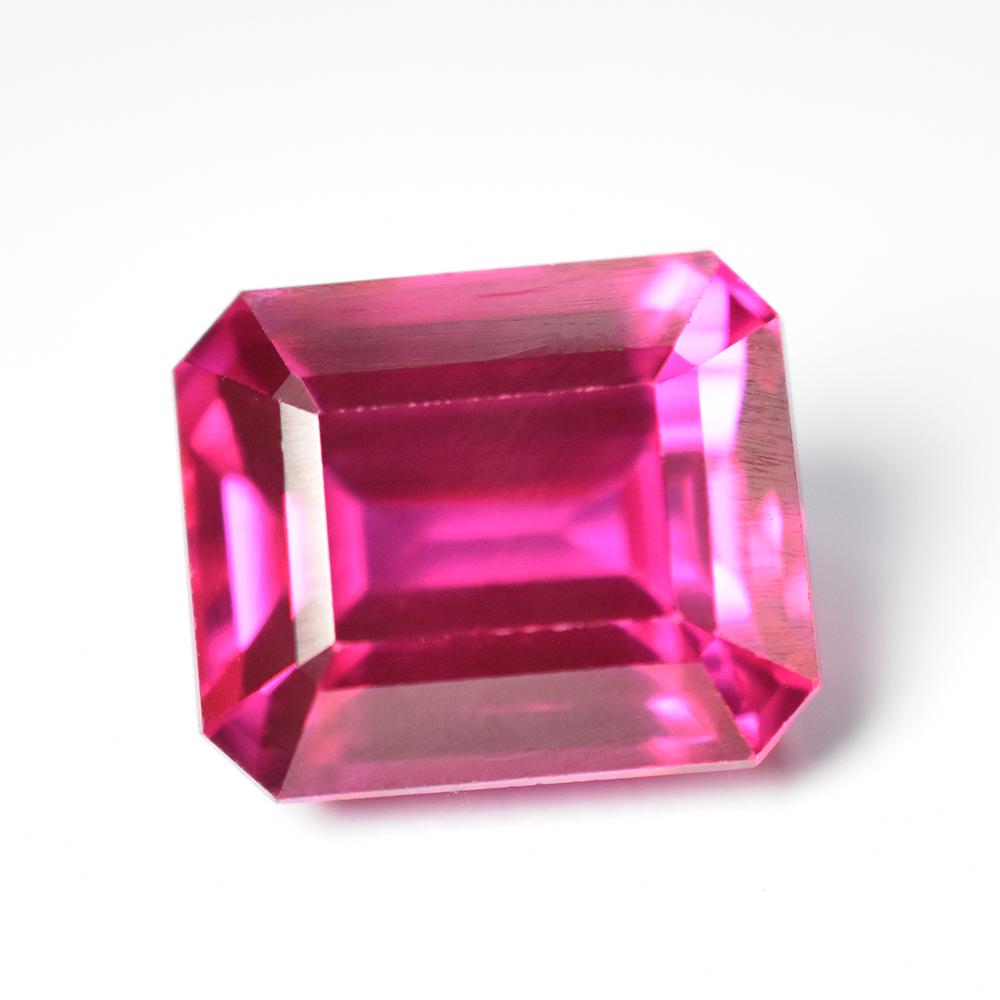 25Ct CERTIFIED Natural Pink Sapphire 15x13mm PERFECT Emerald Cut Loose Gemstone