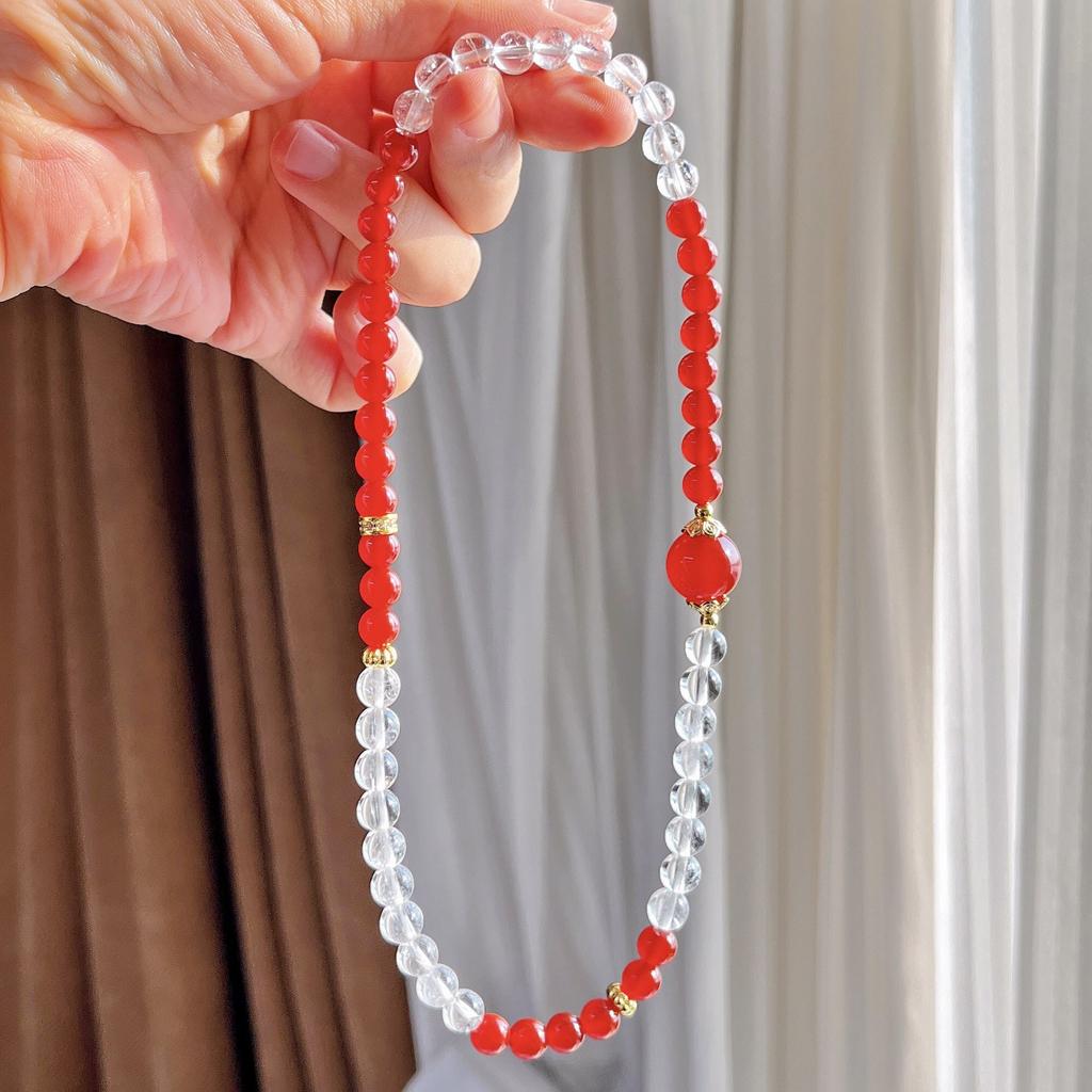 Natural Chalcedony White Crystal Design Bracelet Bracelet.