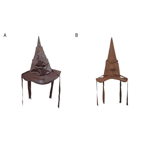 Women's Ruched Witch Hat Halloween Adult Wizard Costume for Masquerade Carnival Cosplay Party Accessory