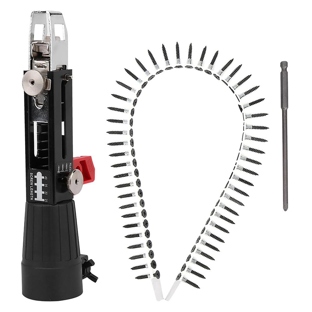 1 Set Chain Screw Gun Head Automatic Nail Gun Electric Batch Woodworking Decoration Rechargeable Self Tapping Screwdriver
