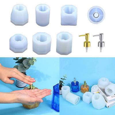Hand Sanitizer Bottle Epoxy Resin Mold Soap Pump Bottle Silicone Mould DIY Crafts Home Decoration Ornaments Casting Tool
