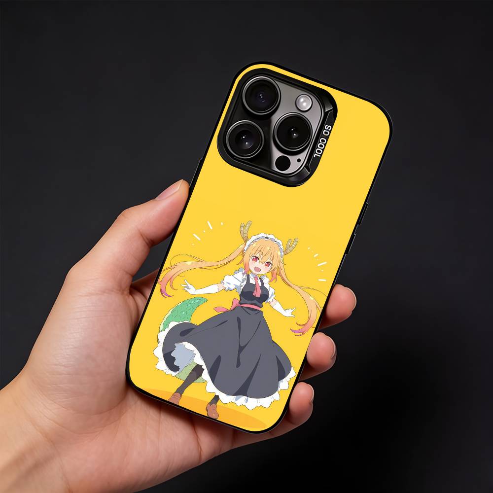 Miss K-Kobayashi D-Dragon Maid Phone Case For iPhone17, 16,15,14,13,12 Pro Max Black Candy Matte Shockproof Cover iPhone14Pro