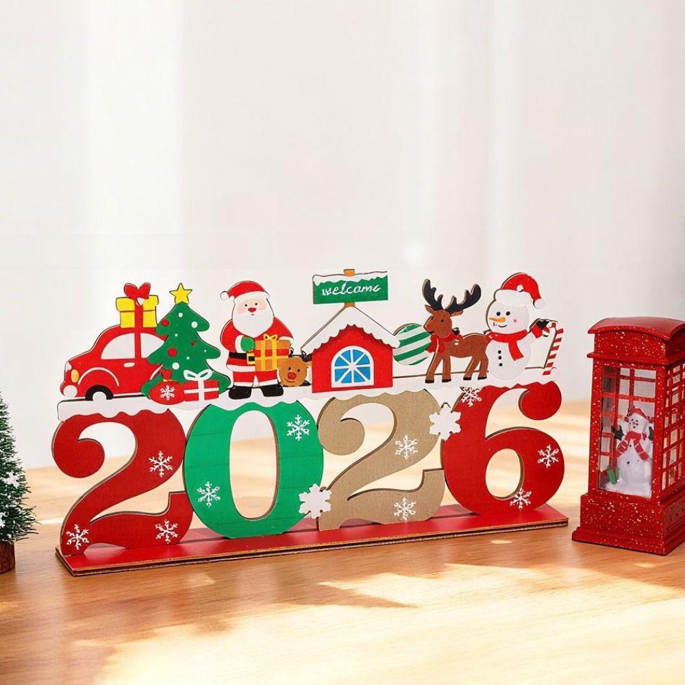 Wooden Christmas Wooden Pendant Cartoon DIY Ornament Christmas Decoration Handicrafts Hanging Style Xmas Tree Ornament Home Door