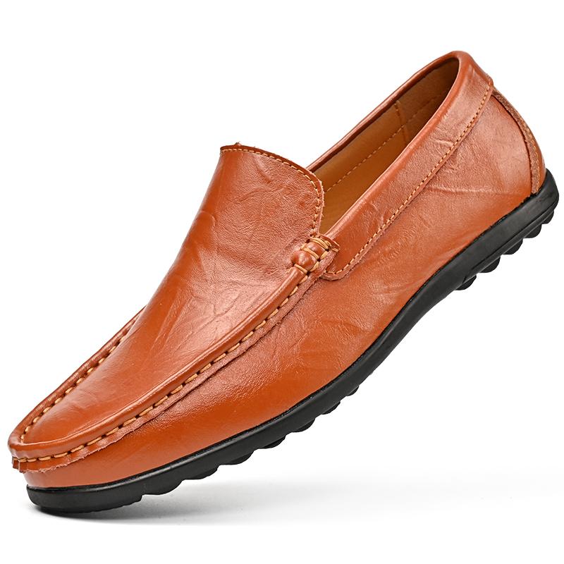 Mens Slip on Flats Outdoor Men's Shoes New Men's Comfortable Loafers Men Leather Dress Shoes Breathable Casual Footwear