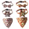 Adorável Coleira Nova Para Animais de Estimação na Série Folha de Bordo de Outono e Abóbora, Lenço Triangular e Design de Girassol