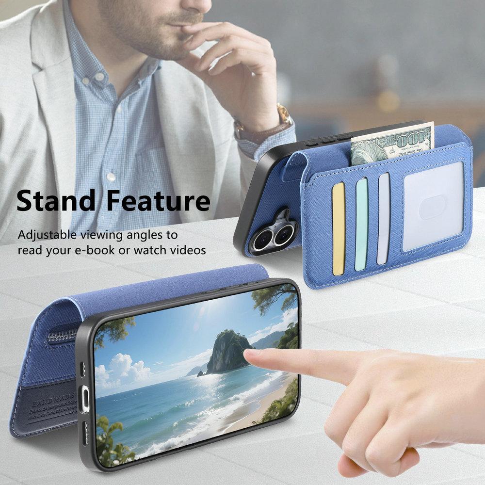 2 In1 Detachable Zipper Leather Wallet Flip Case For iPhone 16 Pro Max 15 14 13 12 11 16E 16Plus Luxury RFID Stand Book Cover
