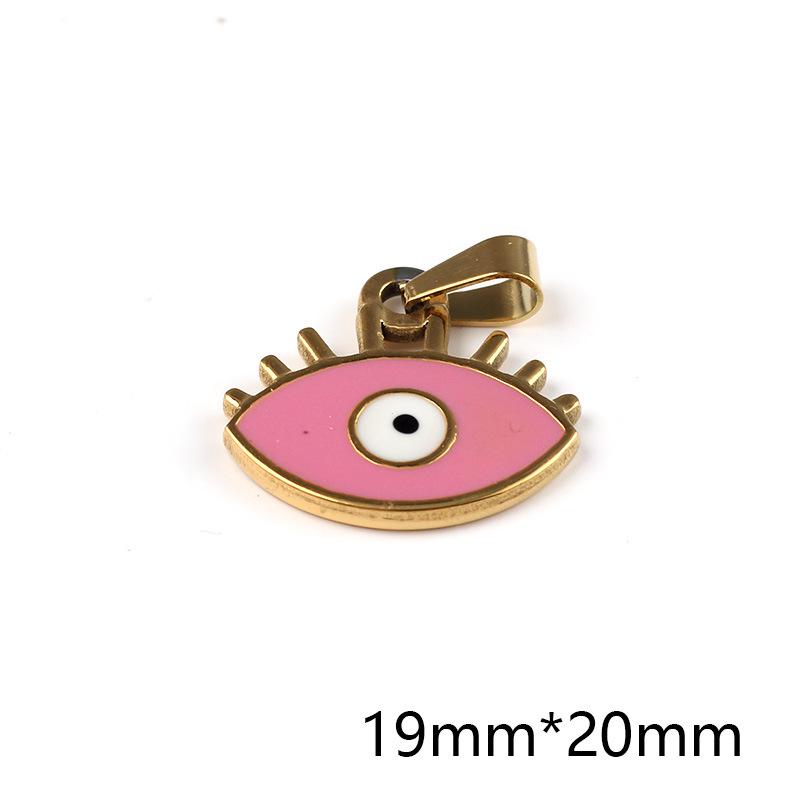 Retro Stainless Steel Demon Eye Pendant, Non-fading Gold, DIY Jewelry Accessory