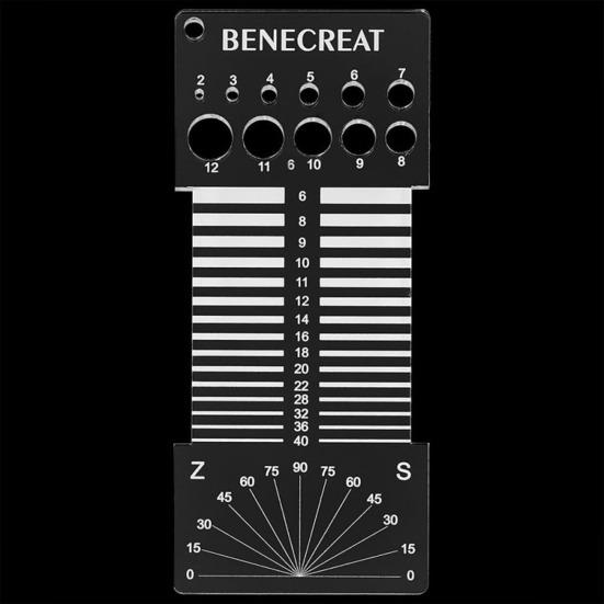 Sewing Ruler Wire Diameter Test Hole Knitting Counter Acrylic Transparent Multifunctional Measuring Tool with Protractor Multifunctional Spinning