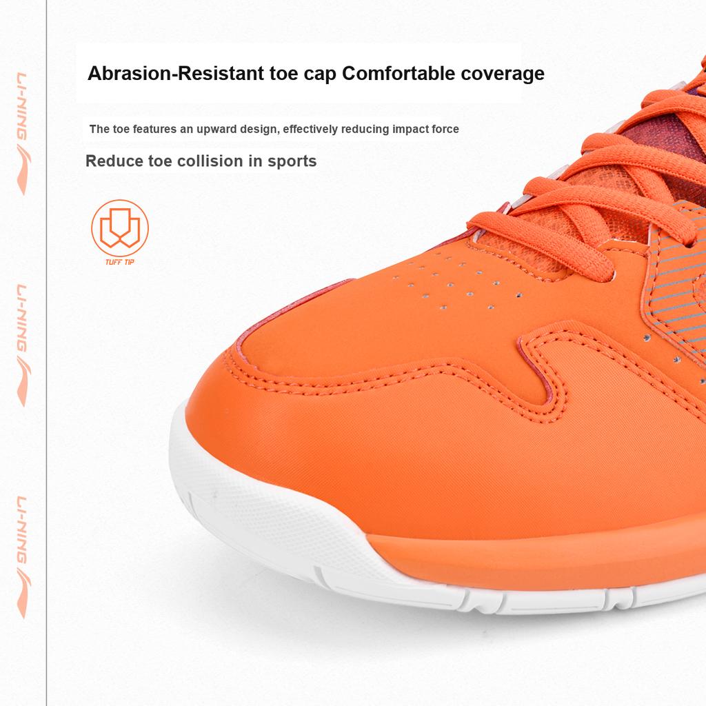 Li-Ning Light Feather Series Lightning Hero 1.0 Comfortable Non-Slip Breathable Low-Top Badminton Shoes Unisex Shoes Crimson Orange Black AYTT035-3