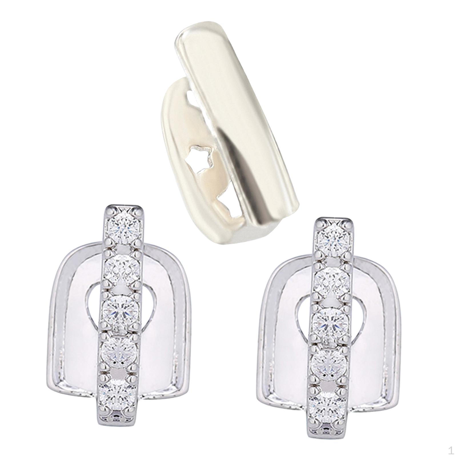 

3 шт. Хип-хоп Грилзы для зубов Аксессуары рэпера Грилзы для рта для модных мероприятий серебряный