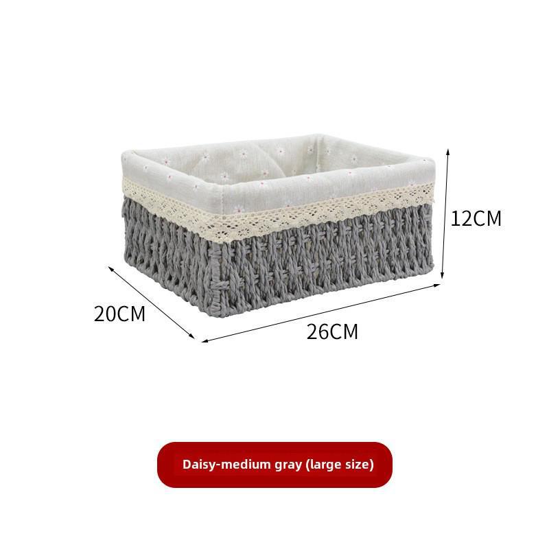 Rattan Paper Rope Woven Storage Basket for Snacks, Toys, and Sundries