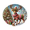 Christmas Floor Mat Round Santa Claus Xmas Area Rug Anti-Slip Absorbent Gingerbread Man Carpet for Festive Home Entrance Living Room Decor
