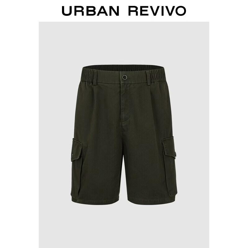 UR Men s Casual Solid Cargo Shorts with Elastic Waist 31