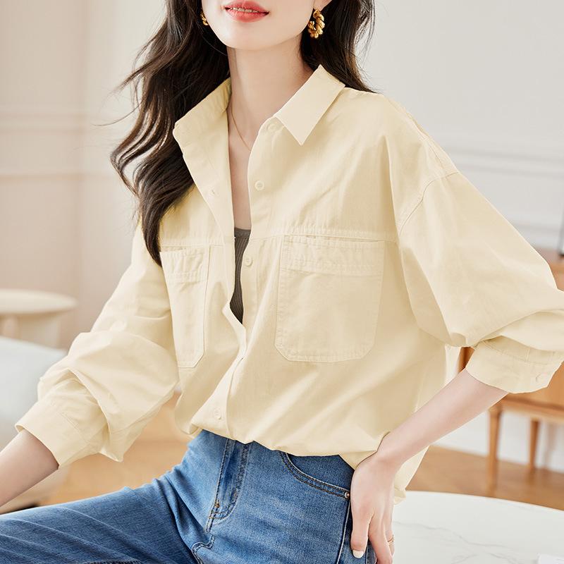 Pure Cotton Women's Shirt Women's Long-sleeved Spring Clothes New Commuter Temperament Top Design Sense Shirt