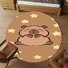 1PC Capybara Stars Cute Round Chair mat Area Rug - Non-Slip, Floor Mat for Office, Bedroom, home decor Christmas Gift c0528118