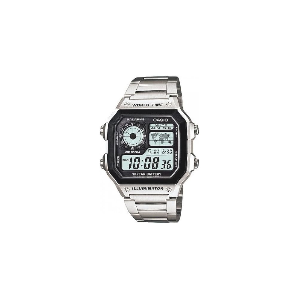 

Casio AE-1200WHD-1AV Digital Sports Watch Black Stainless Steel Water Resistant 100m