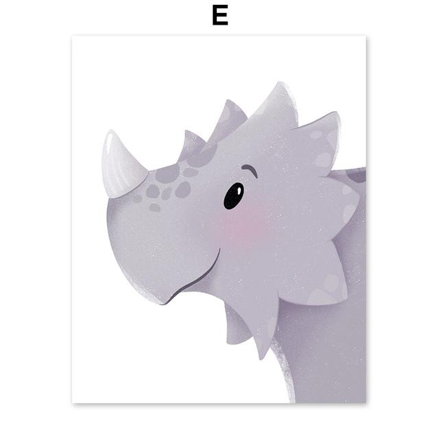 Nordic Cartoon Art Decoration Dinosaur Alphabet Poster for Wall Decoration of Kindergarten Children's Room
