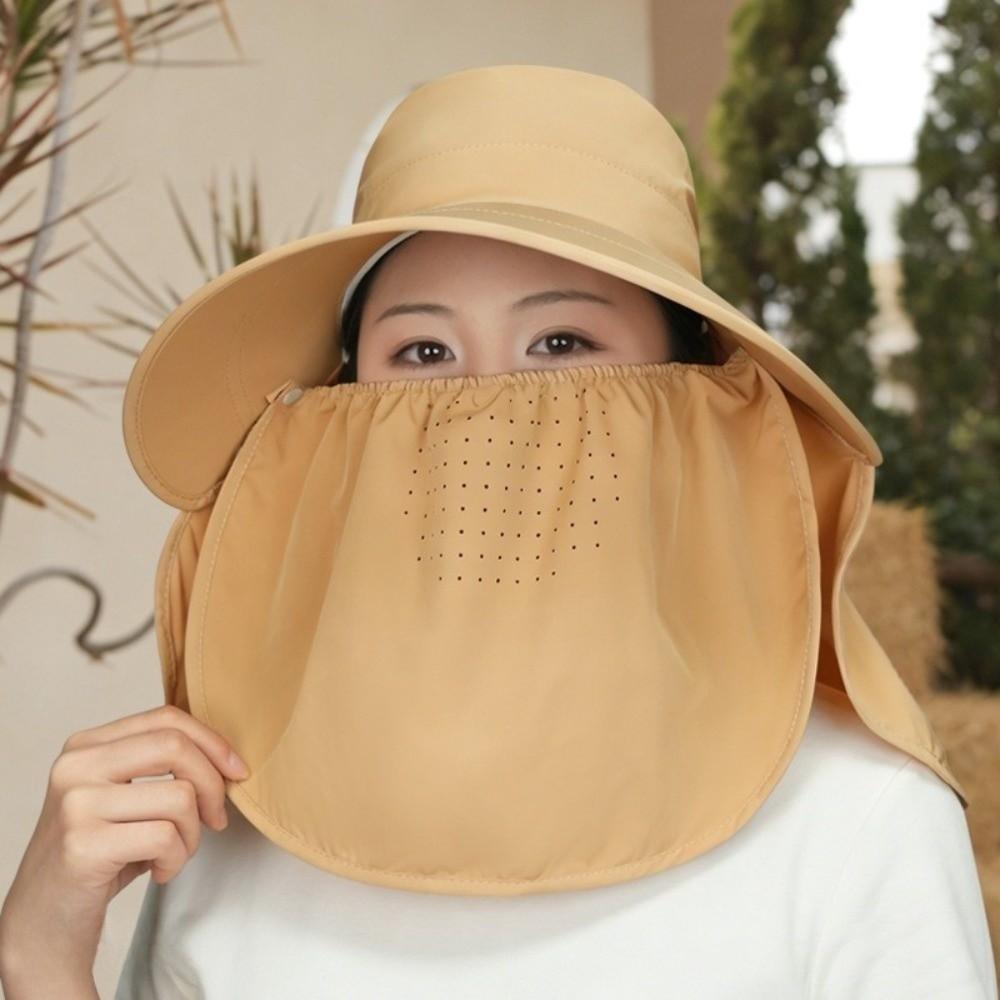 Adjustable Sunshade Shawl Cap Face Cover Neck Protection Cap Portable Picking Tea Hat Travel