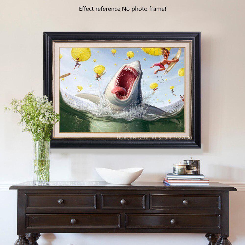 Diamant-Malerei Tier Hai Strass Mosaik Diamant Stickerei Kreuzstich