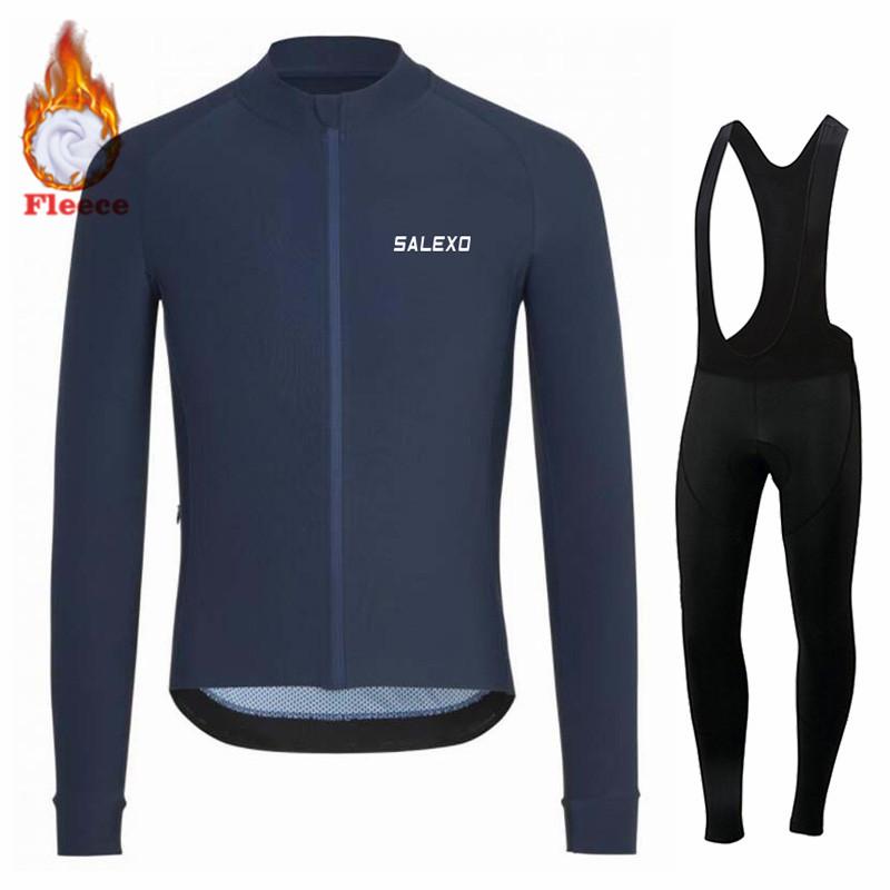 2026 Winter Fleece Warm Thermal Fleece Bicycle Set for Men, Long Sleeve Sportswear, Racing Jersey Suit, Pro Team Bicycle Clothing, Winter