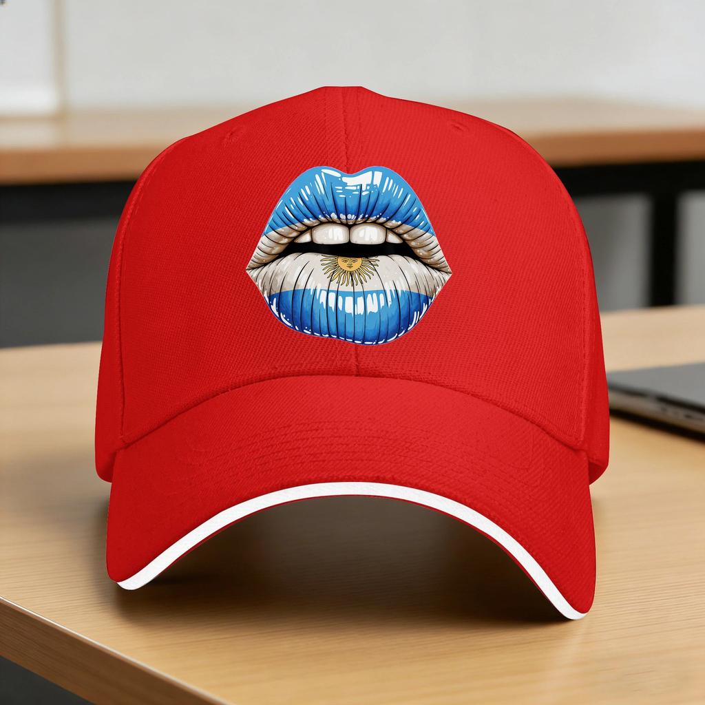 Spring Argentina Flag Lips Baseball Cap Outdoor Gym Fashion Custom DIY Sun Hip Hop Hats Women Unisex High Quality Snapback Cap