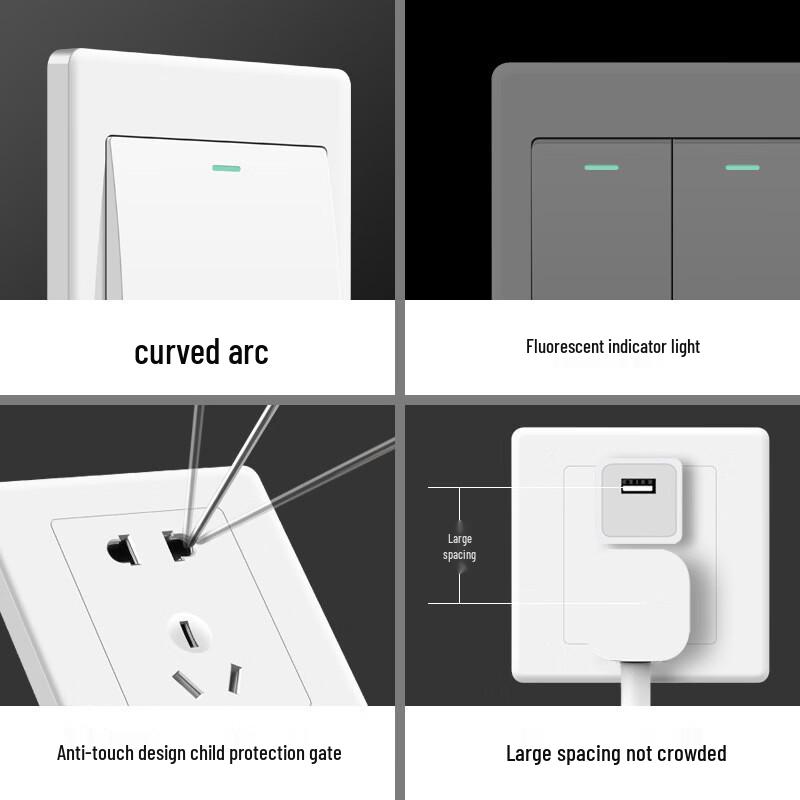 Huachuan 86-Type Single Gang Switch Plate