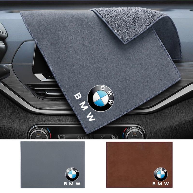 HBSW4 Car Towel Double-sided Coral Fleece Auto Cleaning Cloth Sticker For BMW M E46 E90 E60 F30 F10 E39 E36 G20 G30 F20 Accessories