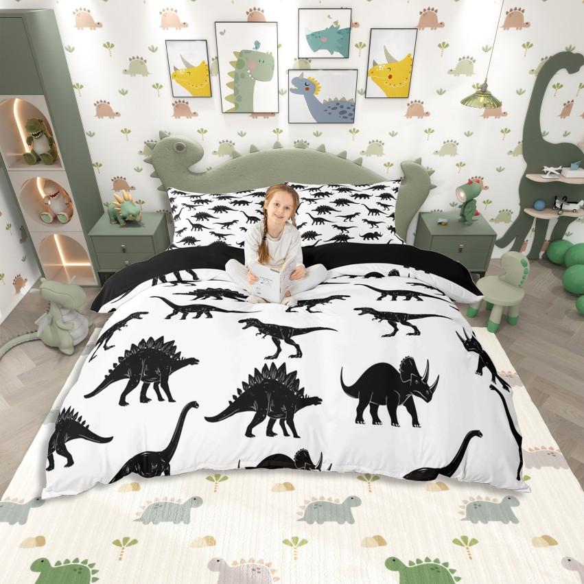 Homewish Kinder Magisches Drachen Bettwäsche-SetPsychedelisches Blau Galaxie Bettwäsche-SetCartoon Westliches Tier Bettwäsche-Set