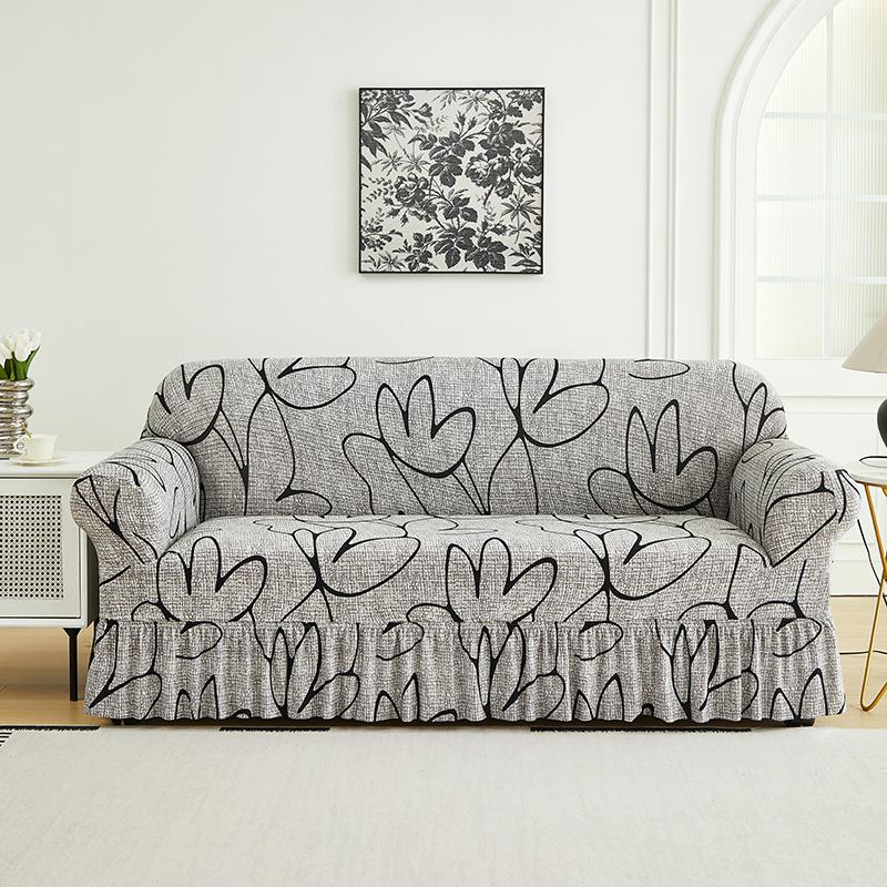 

1 шт. Чехол для дивана с юбкой, эластичный чехол для дивана, украсит диван в гостиной, многоцветный чехол для дивана 2 Seaters