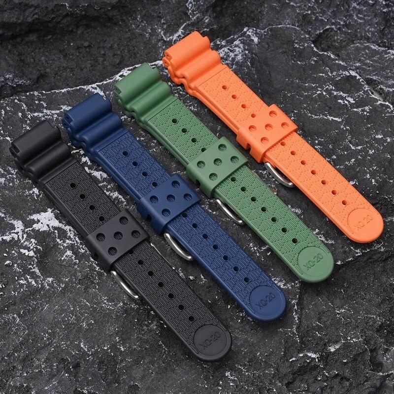 Fluoro Rubber Strap for Seiko 20mm 22mm FKM Watch Band Stainless Steel Buckle Waterproof Diving Men Women Replacement Watchband