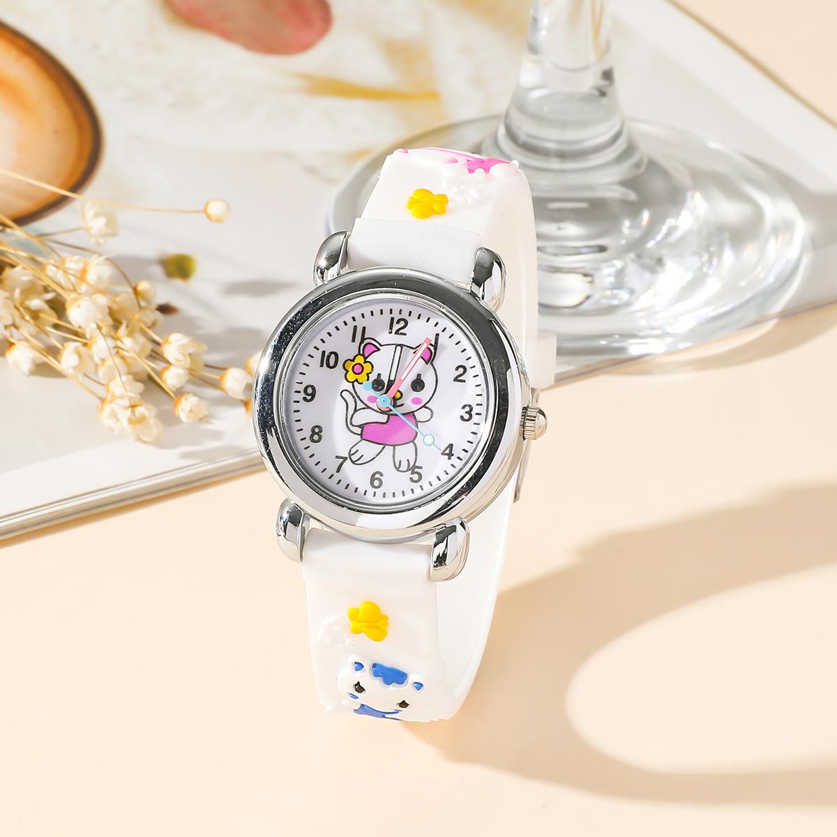 

1/2/4pcs-Cute cartoon silicone cat pattern watch decoration holiday gift, watch bracelet, watch box set selection
