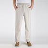 Herren Business Casual Lockere Hose Männlich Einfarbige Taschen Leinenhose Atmungsaktiv Mode Weich Bequem Hose Große Größen