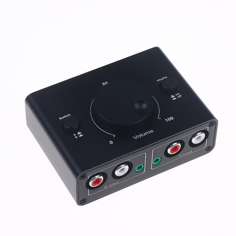 3.5Mm Rca Stereo Bi-Directional Audio Switcher 1 In 2 Out Or 2 In 1 Out 3.5Mm 2Rca Audio Switcher With Mute Button