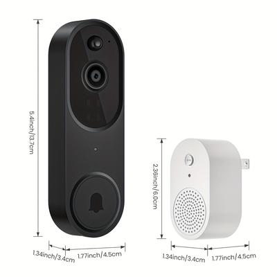 Kabellose WiFi-Türklingelkamera, Klingelton, KI-Körpererkennung, Zweiwege-Audio, Nachtsichtfunktion, Cloud-Speicher, Sofortalarm