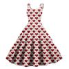 Women's Valentine's Day Love Heart Print Sexy Off Shoulder Vintage Dress