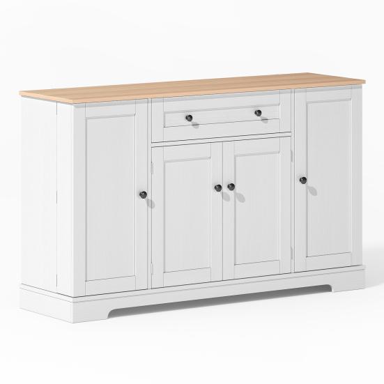Hutch Cabinet Patchwork Color Large Sideboard with 4 Doors And 1 Drawer Kitchen Buffet Modern for Dining Room Living Pantry