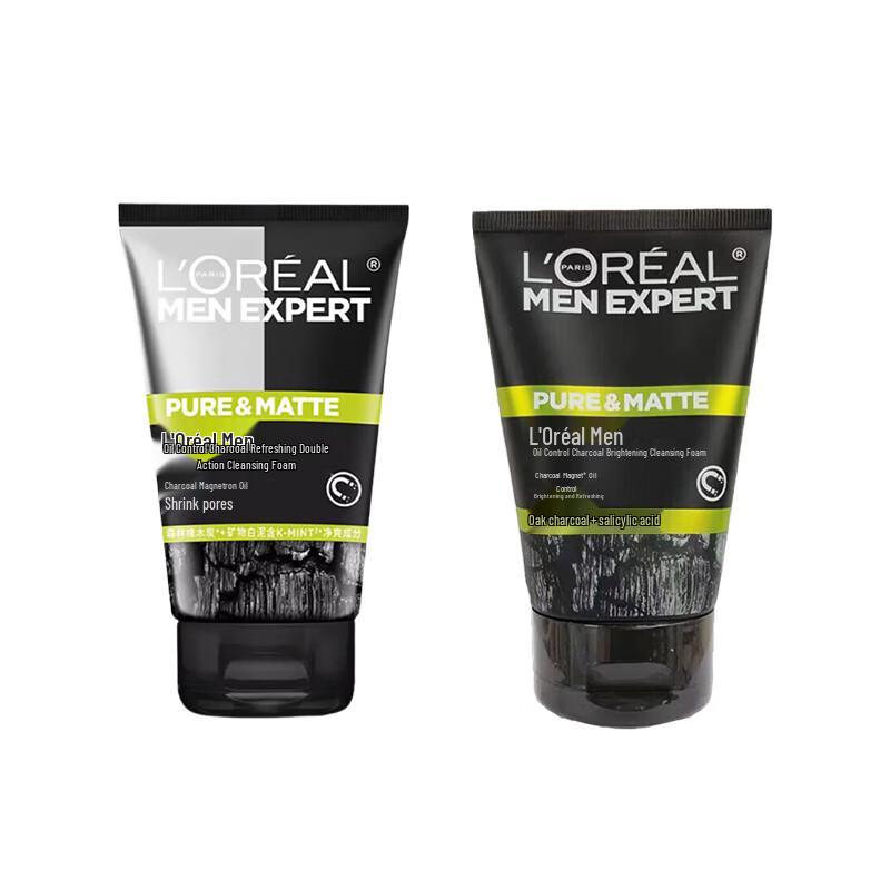 L'Oreal Men's Oil Control Charcoal Cleanser Duo 200ml