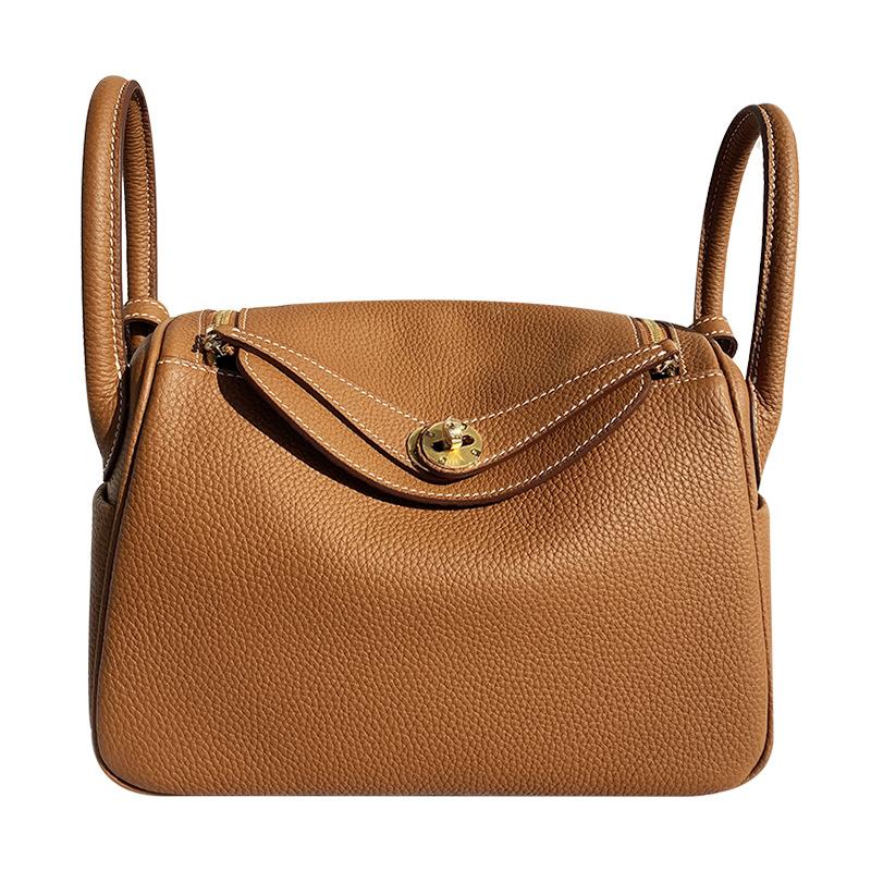 High-end Bag 26 Doctor Bag Head Layer Leather Single Shoulder Crossbody Pillow Bag Large Capacity