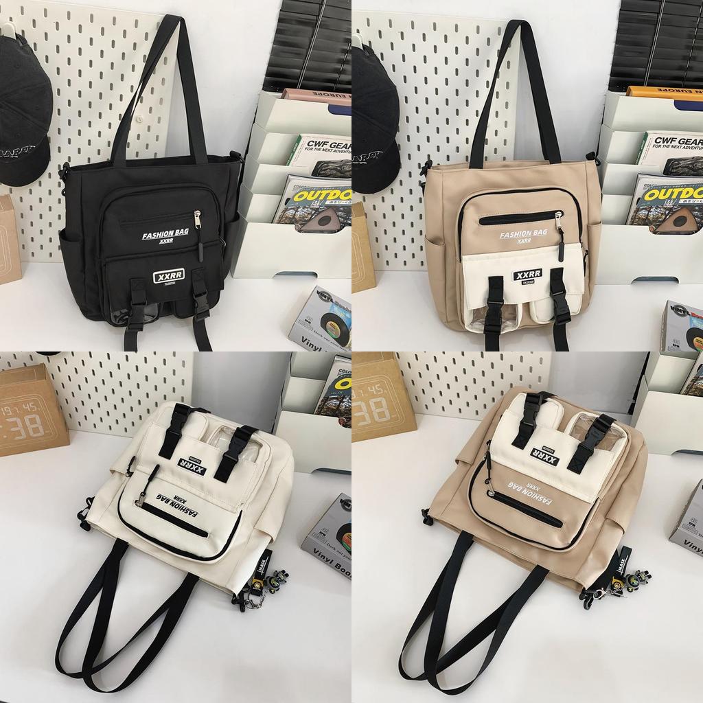 Streetwear Canvas Shoulder Bag For Men With Multiple Pockets For Daily Use