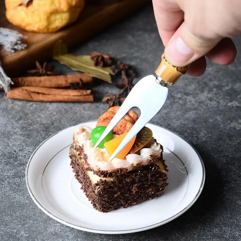 Bamboo Cheese Knives Set Cheese Cutlery Steel Stainless Cheese Slicer Cutter Mini Knife,Butter Knife,Spatula& ForK