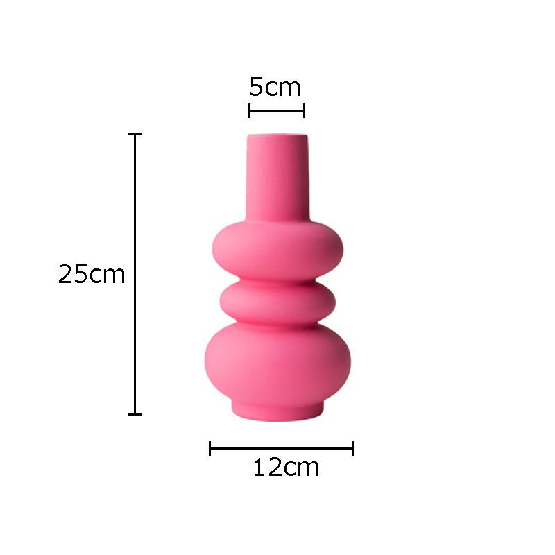 

Minimalism Pink Gourd Ceramic Vase Desk Decoration Artificial Flowers Decorative Flower Arrangement Hydroponics Floral Vases