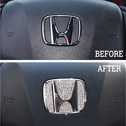 Bling Steering Wheel Logo Cap for Honda DIY Diamond Crystal