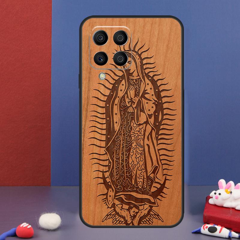 Buddha Jesus Guadalupe Wood Case For Samsung Galaxy M34 M14 M54 M13 M15 M36 M55 M35 M56 M16 M31 M11 M53 M12 M32 M52 M06