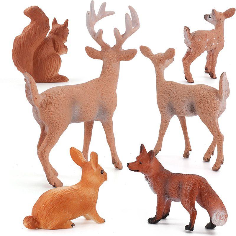 Exquisite Handcrafted Simulation Of Animal Reindeer Squirrel Red Fox Model Set