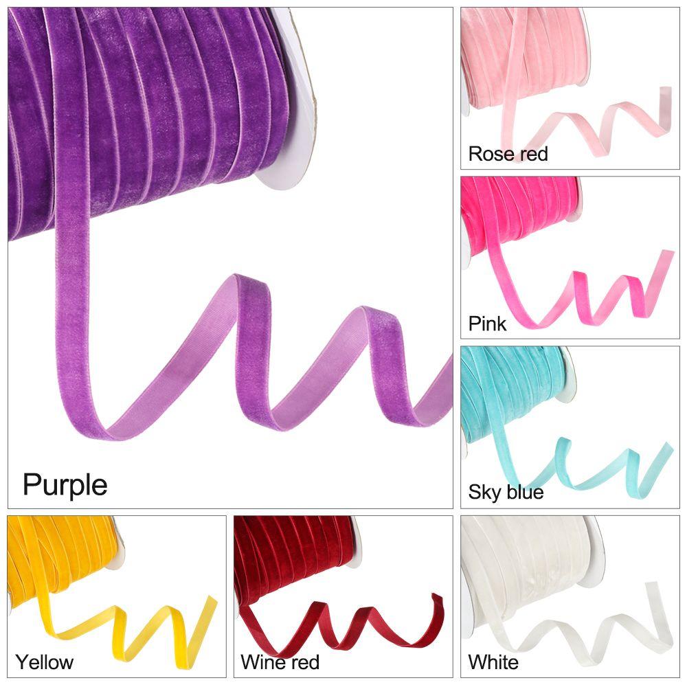 50yards 10mm Decoration Gifts Bouquet Decor Packaging Strap Wrapping Band Velvet Ribbon Flocking Silk